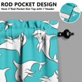 thumbnail image 5 of Kitchen Curtains 36 Inch Short - 3 Panel Set, Shark Whale Dolphin Ocean Theme, Rod Pocket Window Curtain, 100% Polyester for Nautical Farmhouse Kitchen, Easy Wash, 5 of 6