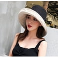 thumbnail image 4 of Women Wide Brim Sun Hats Metal Wired Edge Summer UV Protection Beach Fishing Hat for Hiking Garden Travel Chin Strap, 4 of 5