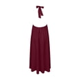 thumbnail image 6 of Zynoxe Backless Dress Women Summer Halter Neck Maxi Dress Solid Color Sleeveless Smocked Flowy Beach Vacation Long Dresses for Women Red 28, 6 of 7