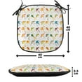 thumbnail image 4 of Kites Chair Seating Cushion Set of 6, Repetitive Pattern of Outdoor Activity Fun Times Print Minimal Design Art Print, Seat Pads for Office with Anti-slip Backing, 16"x16", Multicolor, by Ambesonne, 4 of 7