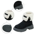 thumbnail image 5 of ibiyuan Snow Boots For Women Wide Width Platform Boots Winter Lined Mid Calf Insulated Comfortable Traction Outdoor Hiking Warm Cold Weather Footwear,Black, 5 of 8