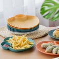 thumbnail image 1 of TidBay 8Pcs/Set Stackable 2 Section Snack Plate Plastic Unbreakable Dessert Dish Household Supplies, 1 of 8