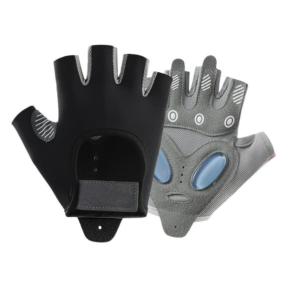 Nkmbld Fitness Gloves Breathable Half Finger Gym Gloves with Non-Slip Silicone Grips Waterproof Windproof, Suitable for Weightlifting Diverge Training and Cycling, Black