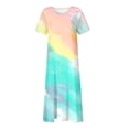 thumbnail image 4 of CHOK Robe en Lin Décontractée à Manches Courtes et Col Rond pour Femmes, Couleur Unie, Coton et Lin, Robe d'Été 2024 avec Poches, Gris, TG, 4 of 5