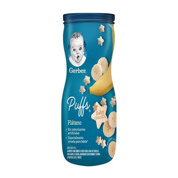 Alimento para niños Gerber Puffs etapa 3 baby snacks sabor plátano 42 g