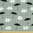 thumbnail image 2 of Umbrella Fabric by the Yard, Repeating Parasol Silhouettes Clouds in Sky Monochromatic Illustration, Upholstery Fabric for Dining Chairs Home Decor Accents, Pale Taupe Black White by Ambesonne, 2 of 5