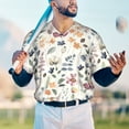 thumbnail image 6 of Balery Watercolor Floral Baseball Jersey for Men Casual Button Down Shirts Short Sleeve Active Team Sports Uniform-Medium, 6 of 9