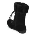 thumbnail image 3 of New Girls Faux Suede Lace Up Faux Fur Cuffed Winter Boot - 18068 By Jelly Beans, 3 of 5