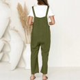 thumbnail image 4 of GILIGEGE Women's Patchwork Dual Pocket Jumpsuit Loose Floral Print Bohemian Wide Leg Bib Overall Womens Overalls Casual Loose Sleeveless Straps Wide Leg Jumpsuit Army Green L, 4 of 8