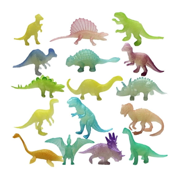 32 Piezas de Juguete de Dinosaurio en Miniatura Sunnimix Regalos Decoraciones de Juguetes Educativos Simulación Figuras de Animales Luminosos