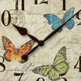 thumbnail image 3 of Westclox Butterfly Wall Clock 12 in Round Vintage Postcard Look Analog Multi-color, 2-Pack, 3 of 6