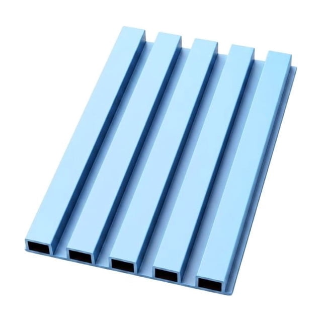 Panel Decorativo WPC 3D Tipo Lambrín Azul Claro 12 Piezas 1m x 16cm Pared Interior