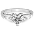 thumbnail image 3 of 2 Carat IGI Certified Heart Shape Lab Grown Diamond Engagement Ring | 14K White Gold | Madison Three Stone Side Baguette Diamond Lab Diamond Ring | FG-VS1-VS2 Quality Friendly Diamonds, 3 of 4