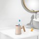 thumbnail image 4 of Soporte para cepillo de dientes y enjuague bucal, soporte de vidrio con ruedas, diseño de 2 niveles, organizador portátil para lavabo de baño, ideal para viajes, con marco de metal, para, 4 of 7