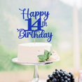 thumbnail image 4 of Cake Topper Kaoenla con brillo, feliz 14.º cumpleaños, azul, 4 of 8