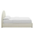 thumbnail image 4 of Platform Bed Frame, King Size, White, Velvet, Bedroom, Modern Contemporary Boutique HB36794, 4 of 9