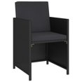 thumbnail image 4 of vidaXL 6 Piece Outdoor Dining Set with Cushions Poly Rattan Black, 4 of 10