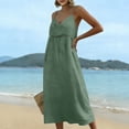 thumbnail image 7 of Womens Cami Dresses V Neck Spaghetti Strap Midi Dress Summer Loose Flowy Casual Beach Vacation Tank Long Sundress, 7 of 7