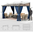thumbnail image 5 of ASJMR 10x12FT Wall Mounted Gazebo with Polycarbonate Roof,Metal Frame Lean to Gazebo With Double Curtains for Garden Lawn Backyard Deck,Navy, 5 of 8