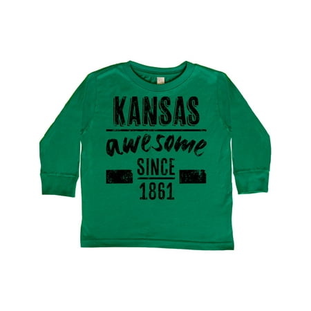 

Inktastic Kansas Awesome Since 1861 Gift Toddler Boy or Toddler Girl Long Sleeve T-Shirt