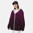 thumbnail image 3 of Balery Dark Purple Glitter Sudadera ligera de manga larga con capucha y protección solar UPF 50+ para hombre y mujer, ideal para pesca y running-Large, 3 of 7