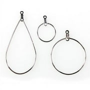 Blue Moon Beads Silver Metal Hoop Earrings for DIY Jewelry Making, 38 Piece-Unisex, Adult