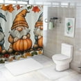 thumbnail image 7 of Autua Gnomes Pumpkins Autumn Bathroom Décor Set with Hooks 36"x72, 7 of 7