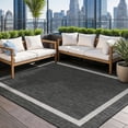 thumbnail image 6 of Beverly Rug Indoor/Outdoor Area Rugs, Bordered Patio Porch Garden Carpet, Dark Gray, 5'x7', 6 of 8