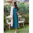 thumbnail image 6 of Ekouaer 3 Pack Nightgowns for Adult Women Soft House Dress Plus Size Nightshirts Oversized Pajama Dress, 6 of 7