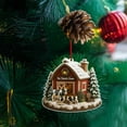 thumbnail image 4 of Gingerbread House Ornaments for Christmas Tree,Christmas Tree Hanging Decoration,Christmas Decorations Indoor Farmhouse,Chicken Farm Ornaments,Wooden Chicken Coop Christmas Ornament, 4 of 5