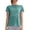 Dark Green, variant on Daznico Women's Breathable Workout Tee, Round Neck Short Sleeve Loose Fit Top with Back Cutout for Yoga & Daily Wear,S