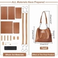 thumbnail image 2 of 1set DIY Shoulder Bag Making Kits PU Leather Handag Making Kit for Women Large Capacity PU Leather Tote Working Kit with Bag Sewing Kit for Shoulder Bag Birthday Gift 12.2x4.7x10.6 Inch Camel, 2 of 8