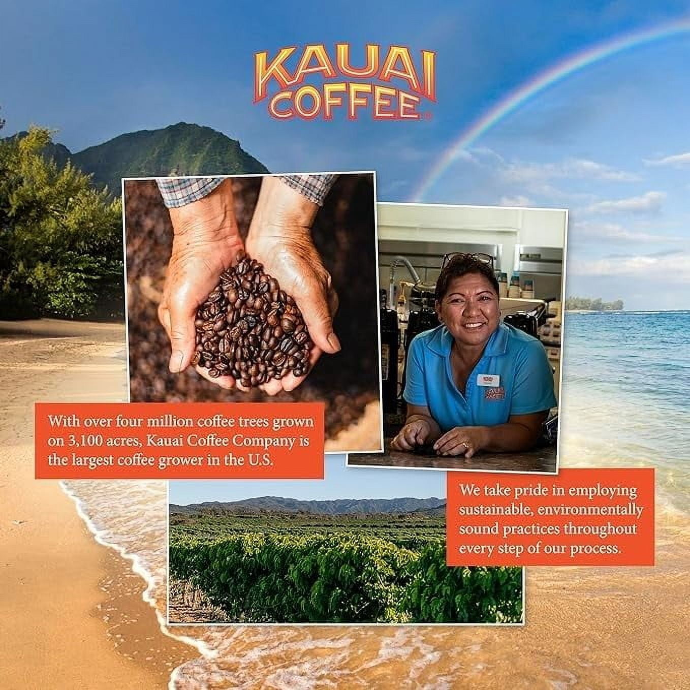 Kauai Coffee K-Cup Pods for Keurig Brewers – Arabica Coffee, 10% Hawaiian – Medium Roast, Nutty with Sweet Chocolate Overtones – Na Pali Coast, 1 Pack of 22 Single Serve K-Cups