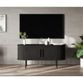 thumbnail image 2 of Unique Furniture Engineered Wood Sliding Door 47" TV Lowboard in Black/Oak, 2 of 7
