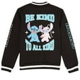 thumbnail image 3 of Disney Girls' Lilo & Stitch & Angel Fleece Button Up Varsity Bomber Jacket Toddler to Big Kid, Black, 3 of 9