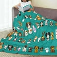 thumbnail image 6 of Honeii Cartoon Dogs Print Fleece Blanket - Throw Blanket for Bed, Sofa, Couch, Camping, and Travel , Microplush Ultra Soft Warm Blanket-50"x40", 6 of 7