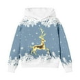 thumbnail image 3 of WhouRiu Big Girls Christmas Sweatshirt Reindeer Print Sweatshirt Holiday Party Cozy Loose Sweatshirts Blue,Sized 11-12, 3 of 3