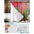 thumbnail image 3 of No Hook Cloth Fabric Shower Curtain with Snap in Liner, Modern Oil Painting Waterproof Shower Curtains Set with See Through Top Window, Summer Tree Leaves Pink Green Bath Curtains Shower 60"x72", 3 of 6