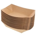 thumbnail image 3 of QIDITONG 50pcs Kraft Paper Food Trays Appetizers Serving Boat Disposable Fried Chicken Food Plate For Parties Events Catering, 3 of 5