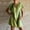 Green, variant on Pisexur Dresses Women Beautiful Summer Dress for Women's Solid Color Casual Short Sleeved V-neck Regular Pleated Multi-color Straight Tube Dress Orange,S
