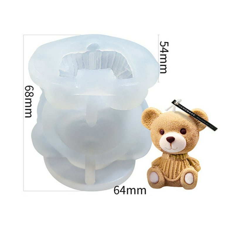 3d Teddy Bear Ice Cube Mold Silicone Animal Mold Soap Candle Mold Ice Cube  For Coffee Milk Tea