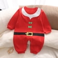 thumbnail image 2 of Ulanda Newborn Baby Boy Girl Christmas Outfit My First Christmas Romper Jumpsuit Gender Neutral Baby Clothes (Red, 0-3 Months), 2 of 4