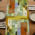 thumbnail image 5 of Table Runners 72 Inches Long Dress Scarves, Abstract Yellow Farmhouse Kitchen/Dining Table Runner, Coffee Tablerunners, Painting Buildings Geometric Modern Art 18x72 Inch, 5 of 9