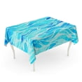 thumbnail image 1 of NUDECOR Watercolor Wave Blue Stained Glass Colorful Sea Abstract Lines Tablecloth Table Desk Cover Home Party Decor 60x84 inch, 1 of 1