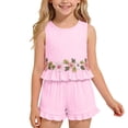 thumbnail image 6 of Amidoa Girls 2 Piece Outfits Summer Clothes Tank Top Sleeveless Solid Color Cute T-Shirt and Casual Shorts Kids Clothing Sets Pink Size 8, 6 of 9