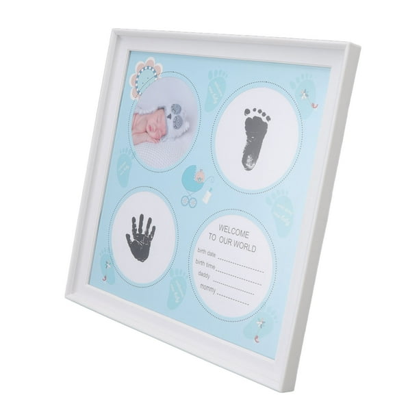 Kit De Huella De Mano Para Bebé, Kit De Marco De Impresión Para Bebé Seguro Y Resistente Al Desgaste, Tablero De Densidad De Plástico Para Exhibición Para Recién Nacidos