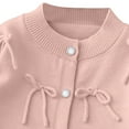 thumbnail image 6 of IVEYRTF Girls Knit Sweater Top and Skirt Set Long Sleeve Cute Bow Tie Casual Fall Winter Soft Fit Outwear 2 Piece Outfit for Kids 1-8 Years(Pink,1 Years), 6 of 7