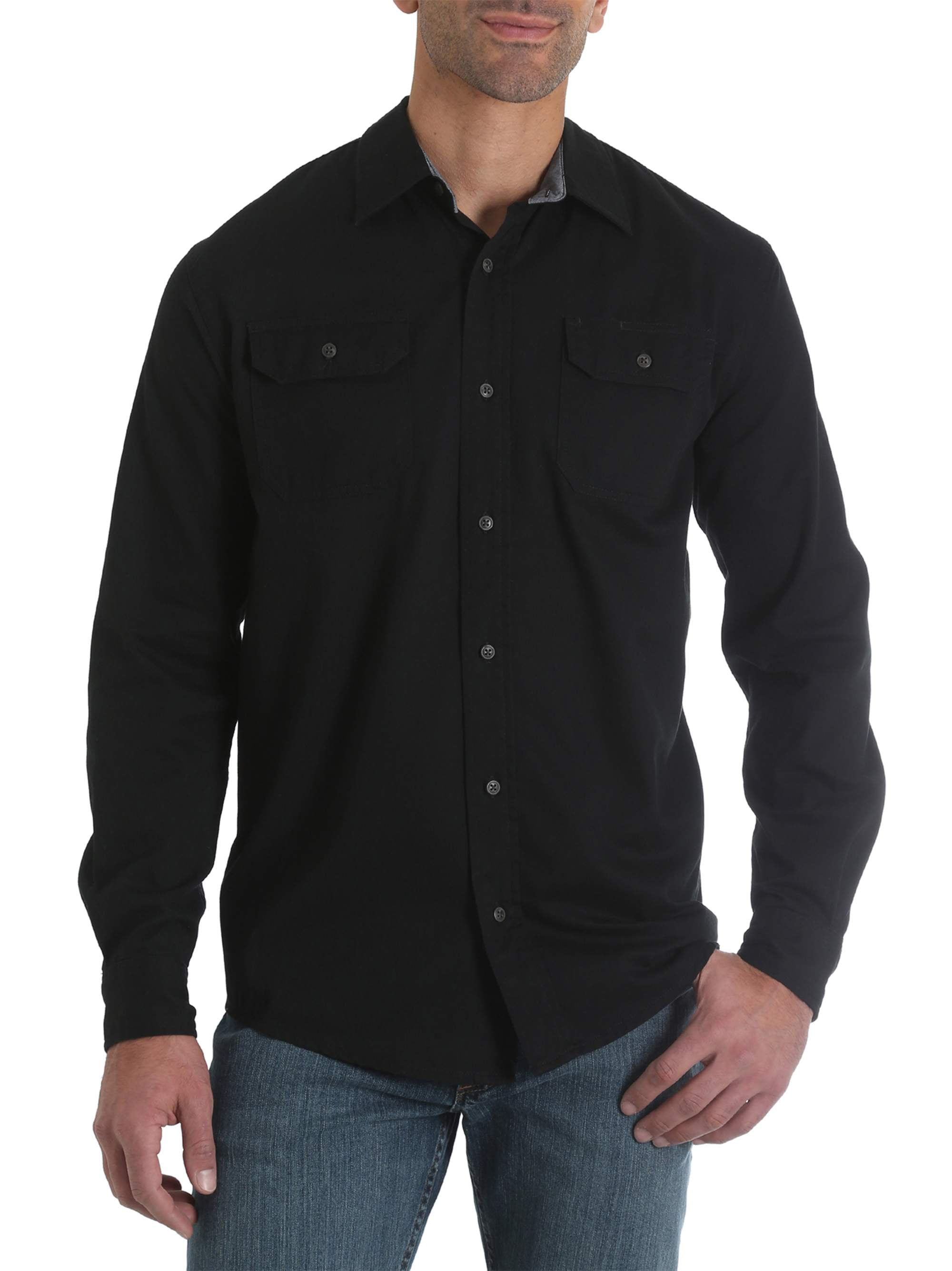 Men's Long Sleeve Stretch Twill Shirt - Walmart.com