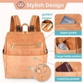 thumbnail image 4 of Diaper Bag Backpack, Baby Bag Leather with 16 Pockets, Large Baby Diaper bag for Mom, Fits 15 Inch Laptop, 4 Insulated Pockets, Changing Pad, Brown, 4 of 4