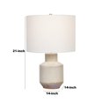 thumbnail image 5 of Benjara BM239420 Ceramic Geometric Bellied Shape Table Lamp, Offwhite, 5 of 5